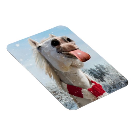 Pferde fangen Schneeflocken Magnet (Rechte Seite)