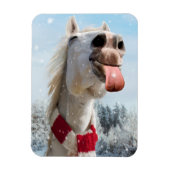 Pferde fangen Schneeflocken Magnet (Vertikal)