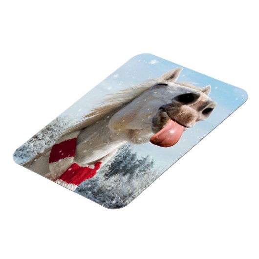 Pferde fangen Schneeflocken Magnet (Linke Seite)