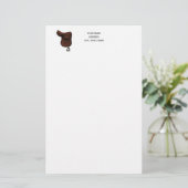 Pferde - Farbe des Reitsattelsattels Briefpapier (Stehend Vorderseite)