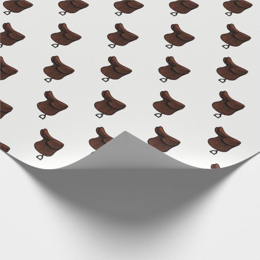 Pferde - Farbe des Reitsattelsattels Geschenkpapier (Ecke)