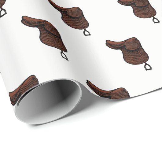 Pferde - Farbe des Reitsattelsattels Geschenkpapier (Rolleneckpunkt)