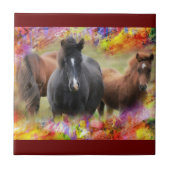 Pferde farbenfroh fliese (Vorderseite)