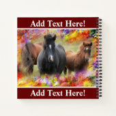 Pferde farbiges Notebook Notizblock (Rückseite)