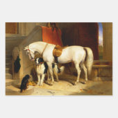 PFERDE FEINE KUNSTBILDER, PFERDESCHUHE PARCHMENT GESCHENKPAPIER SET (Vorderseite 2)