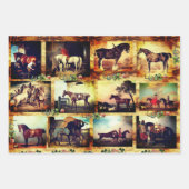 PFERDE FEINE KUNSTBILDER, PFERDESCHUHE PARCHMENT GESCHENKPAPIER SET (Vorderseite)