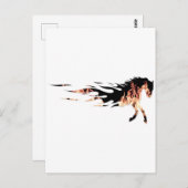 Pferde, Flammen, Logo für Pferde, Pferde Postkarte (Vorne/Hinten)