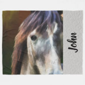 Pferde Fleece Blanket (Vorderseite (Horizontal))
