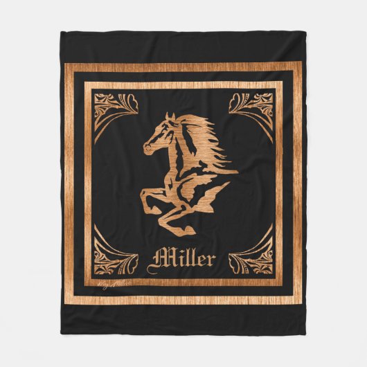Pferde Fleece Blanket (Vorderseite)