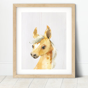 Pferde-Fohlen-Hof-Kinderzimmer-Kunst-Druck Poster