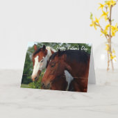 Pferde Fotografie glücklicher Vatertag Karte (Gelbe Blume)