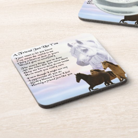 Pferde - Freund-Gedicht-Untersetzer Untersetzer (Linke Seite)
