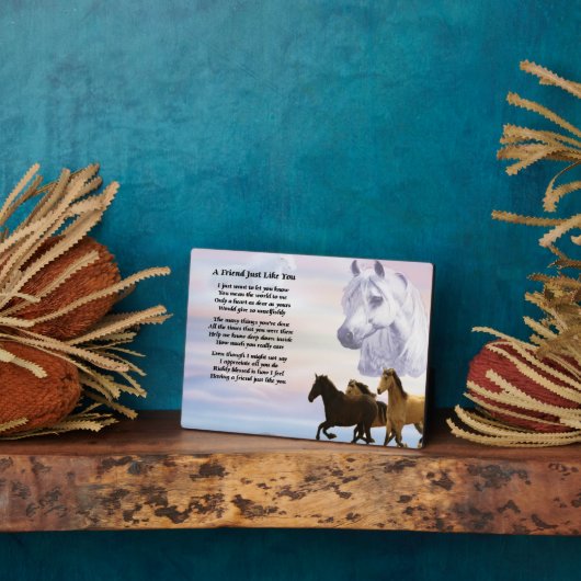 Pferde Friend Gedicht Plaque Fotoplatte (Seite)