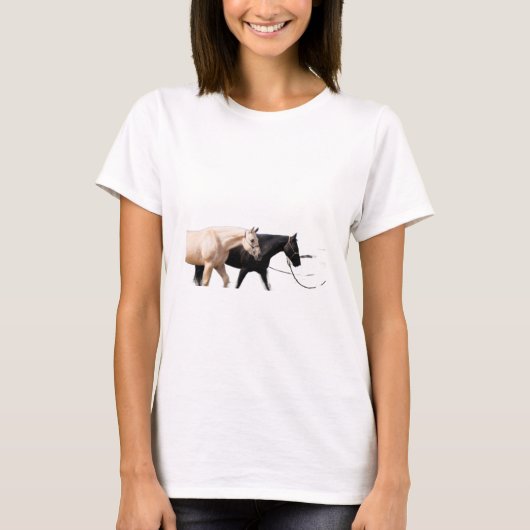 Pferde führen mit Pferden T-Shirt (Vorderseite)