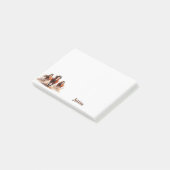 Pferde Galloping Personalisierter Name Post-it Klebezettel (angewinkelt)