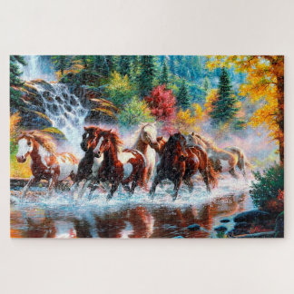 Pferde galoppieren im Jigsaw Puzzle