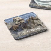 Pferde galoppieren im Wasser Getränkeuntersetzer (Linke Seite)