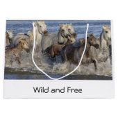 Pferde galoppieren im Wasser Große Geschenktüte (Vorderseite)