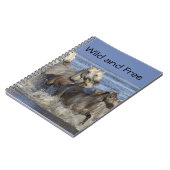 Pferde galoppieren im Wasser Notizblock (Linke Seite)