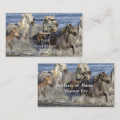 Pferde galoppieren im Wasser Visitenkarte (Vorne/Hinten)