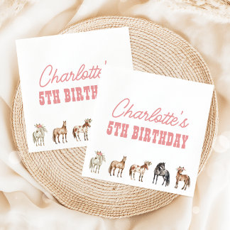 Pferde-Geburtstag-Pony-Party-Servietten Serviette