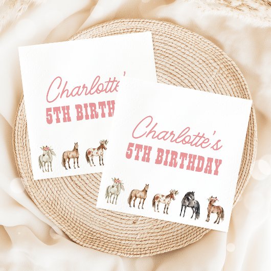 Pferde-Geburtstag-Pony-Party-Servietten Serviette