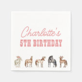 Pferde-Geburtstag-Pony-Party-Servietten Serviette (Vorderseite)