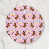 Pferde Geburtstags Geschenkanhänger in Rosa (Rückseite)