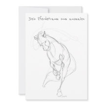 Pferde-Geburtstags- Glückwunschkarte zum ausmalen