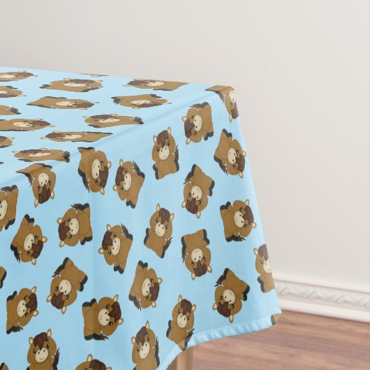 Pferde Geburtstagsfeier Blau Tischdecke (Beispiel)
