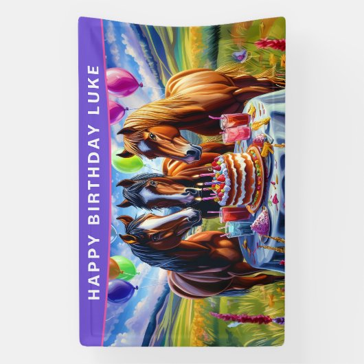Pferde Geburtstagsparty Banner (Vertikal)
