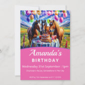 Pferde Geburtstagsparty Einladung (Vorderseite)