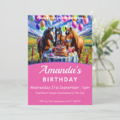 Pferde Geburtstagsparty Einladung (Stehend Vorderseite)