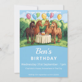 Pferde Geburtstagsparty Einladung