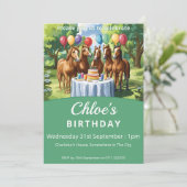 Pferde Geburtstagsparty Einladung (Stehend Vorderseite)