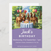 Pferde Geburtstagsparty Einladung (Vorne/Hinten)