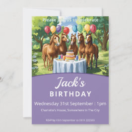 Pferde Geburtstagsparty Einladung