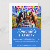 Pferde Geburtstagsparty Einladung (Vorne/Hinten)