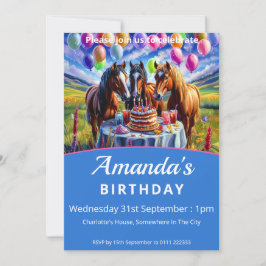 Pferde Geburtstagsparty Einladung