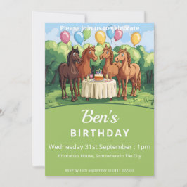 Pferde Geburtstagsparty Einladung