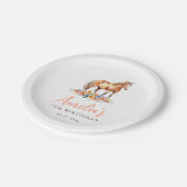 Pferde Geburtstagsparty Rosa Blumenpapier Platte Pappteller (Schrägansicht)