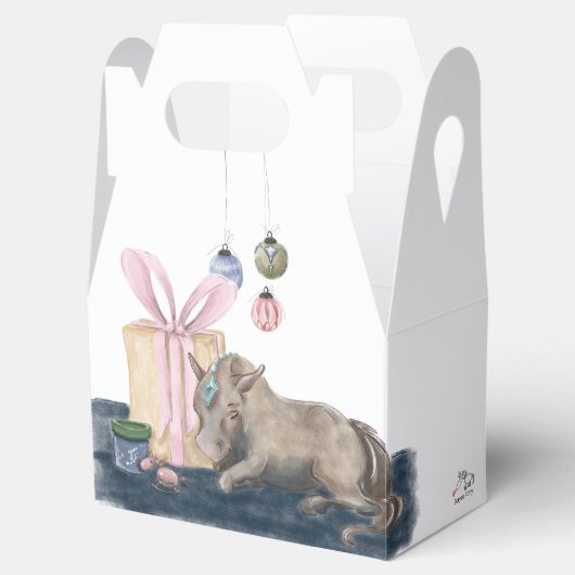 Pferde- Geschenkbox- Weihnachtsmotiv mit Pferd Geschenkschachtel (Geöffnet)