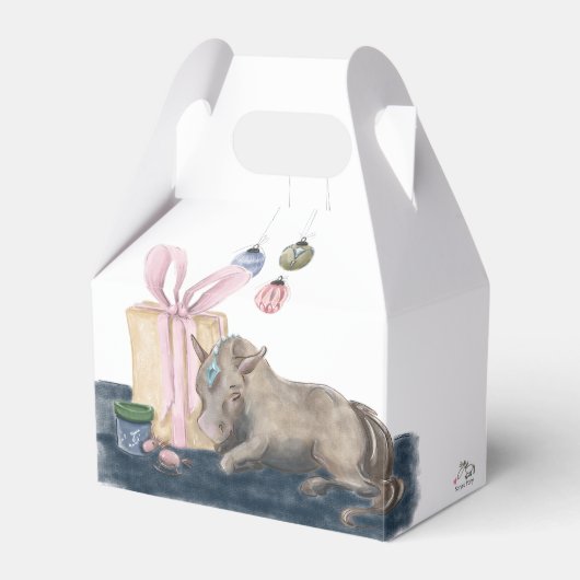 Pferde- Geschenkbox- Weihnachtsmotiv mit Pferd Geschenkschachtel (Vorderseite)