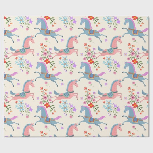 Pferde Geschenkpapier (Flach)