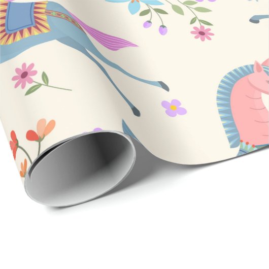 Pferde Geschenkpapier (Rolleneckpunkt)