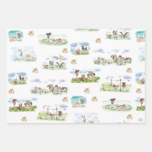 Pferde Geschenkpapier für Pferdemädchen (Vorderseite 2)