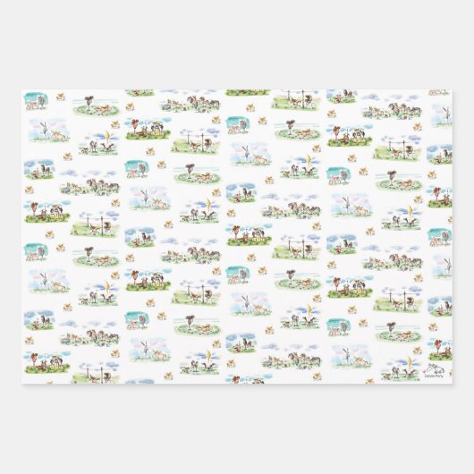 Pferde Geschenkpapier für Pferdemädchen (Vorderseite)