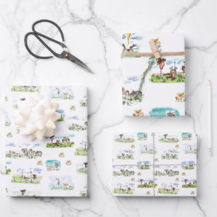 Pferde Geschenkpapier für Pferdemädchen Set
