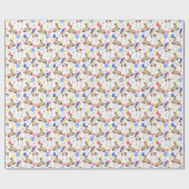 Pferde Geschenkpapier in Weiß (Flach)