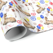Pferde Geschenkpapier in Weiß (Rolleneckpunkt)
